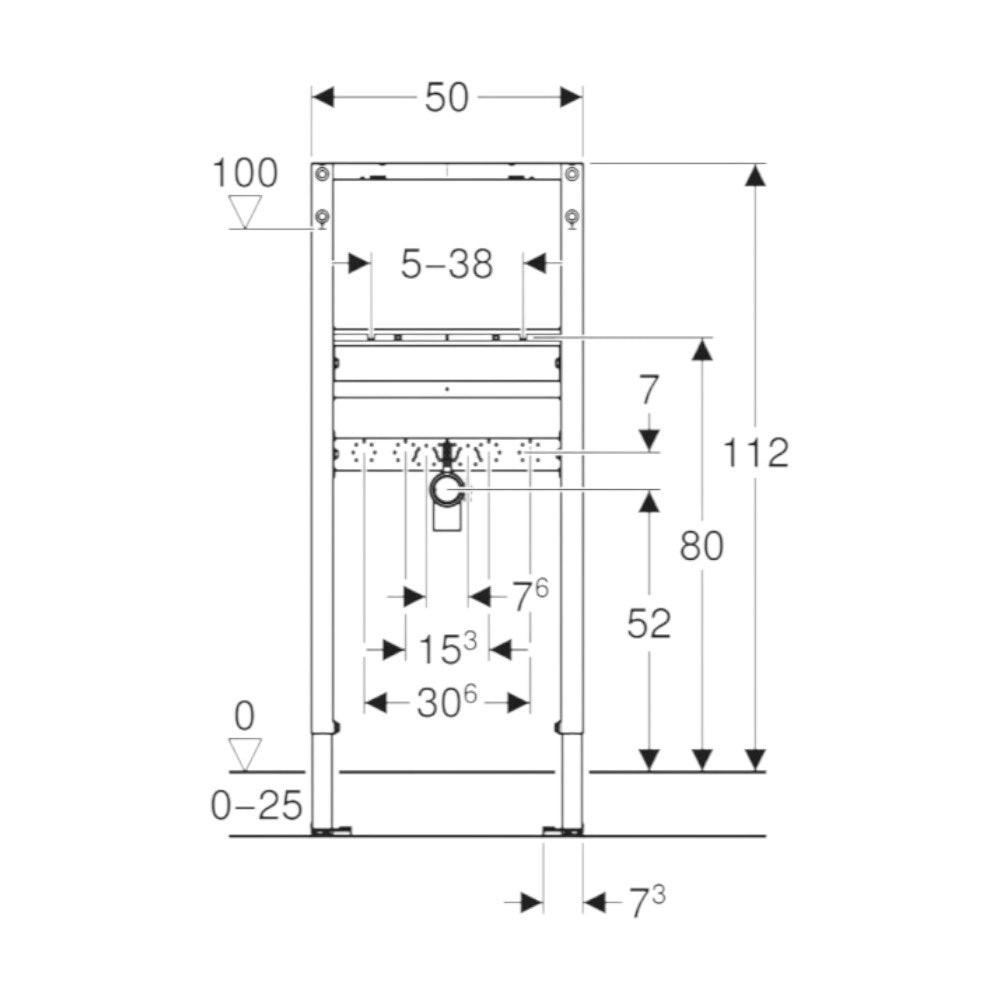 Geberit Duofix mosdó szerelőelem, 112cm, álló csaptelephez (G111.430.00.2)