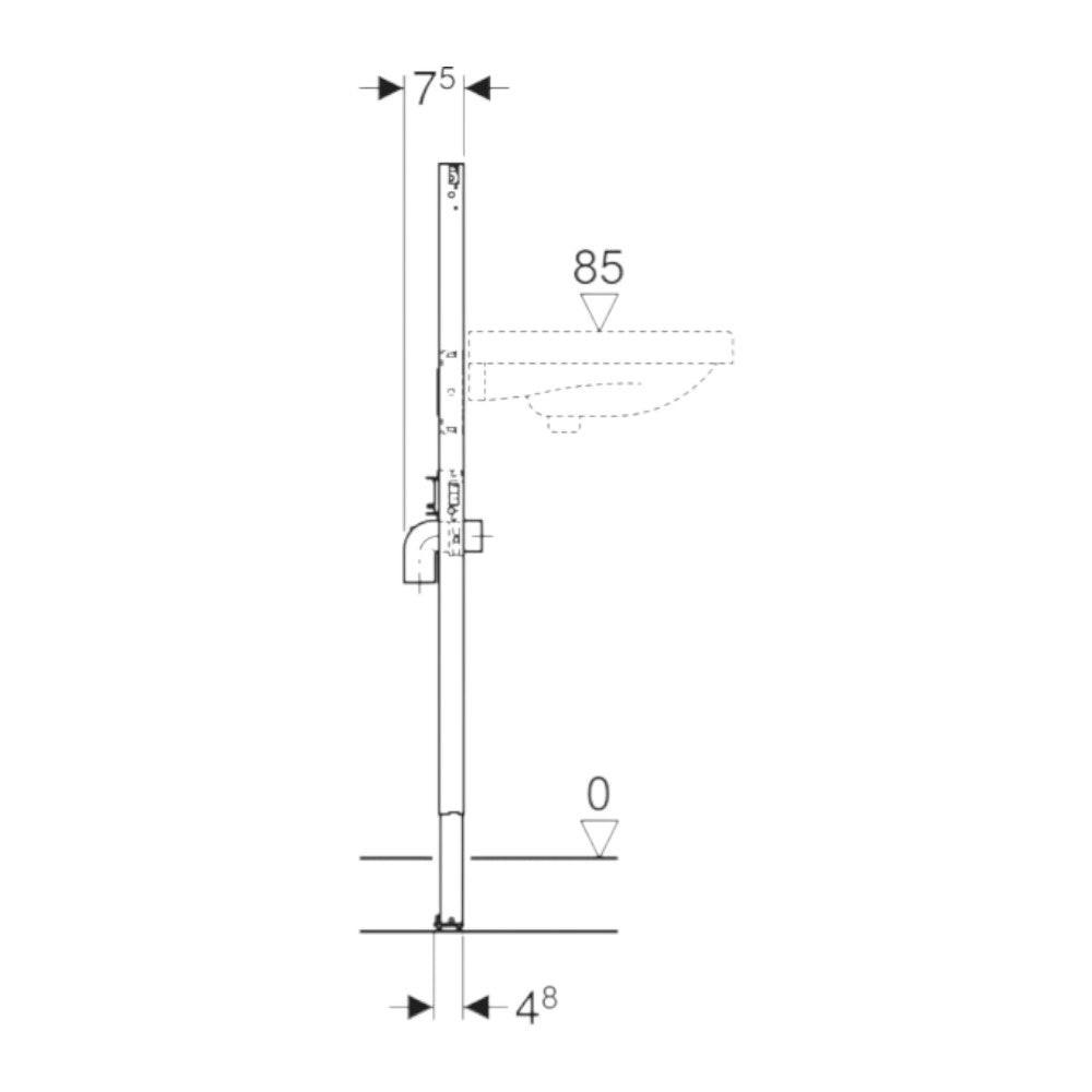 Geberit Duofix mosdó szerelőelem, 112cm, álló csaptelephez (G111.430.00.2)