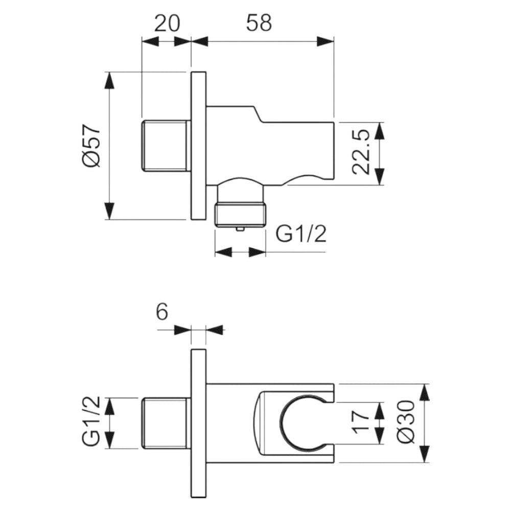 Ideal Standard Idealrain Atelier zuhanytartó, fali akasztós (BC807AA)