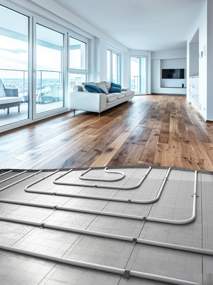 Padlófűtés csövek