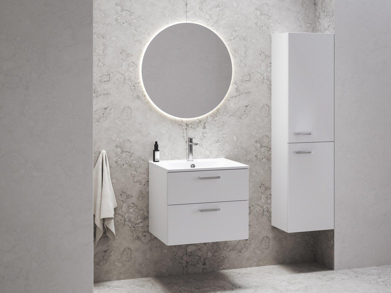 Ravak Chrome II SD 600 fürdőszobai szekrény, fehér/fehér, króm fogantyúval (X000001772)
