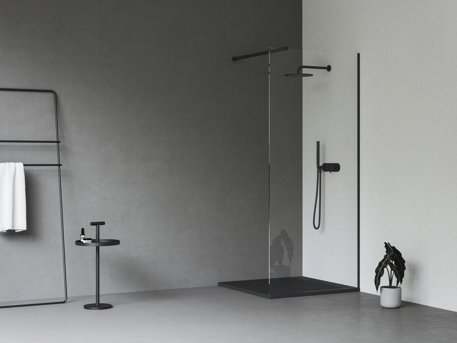 Ravak Walk In Wall szett - 90 zuhanykabin fekete+transparent, 1 merevítővel (GW9W7030SZ1)