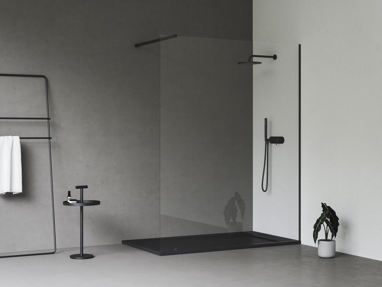 Ravak Walk In Wall szett - 160 zuhanykabin fekete+transparent, 1 merevítővel (GW9WS030SZ1)