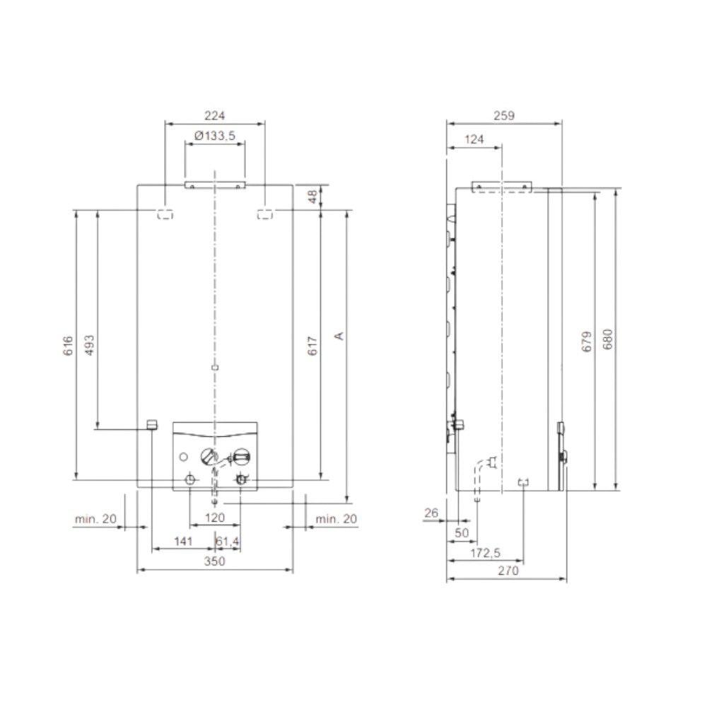 Vaillant atmoMAG 144/1 Z gázüzemű átfolyós őrlángos vízmelegítő 23kW (0010022602)
