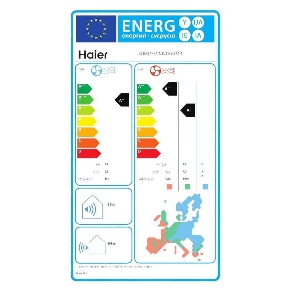 Haier Revive+ R32 mono split klíma szett 3.2 kW (AS35RBAHRA - 4 / 1U35YESFRA - 4)