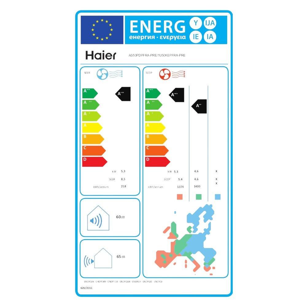 Haier Pearl Premium R32 mono split klíma szett 5.3 kW (AS50PDPHRA - PRE / 1U50KEPFRA - H)