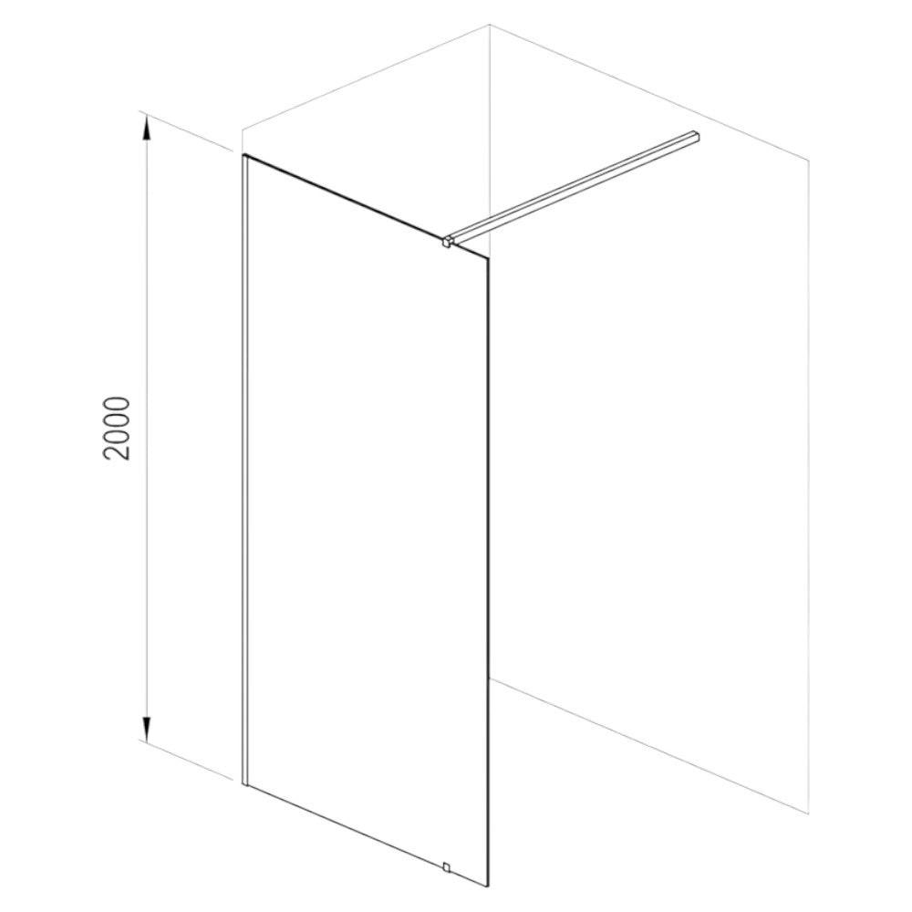 Ravak Walk In Wall szett - 60 zuhanykabin fekete+transparent, 1 merevítővel (GW9W0030SZ1)