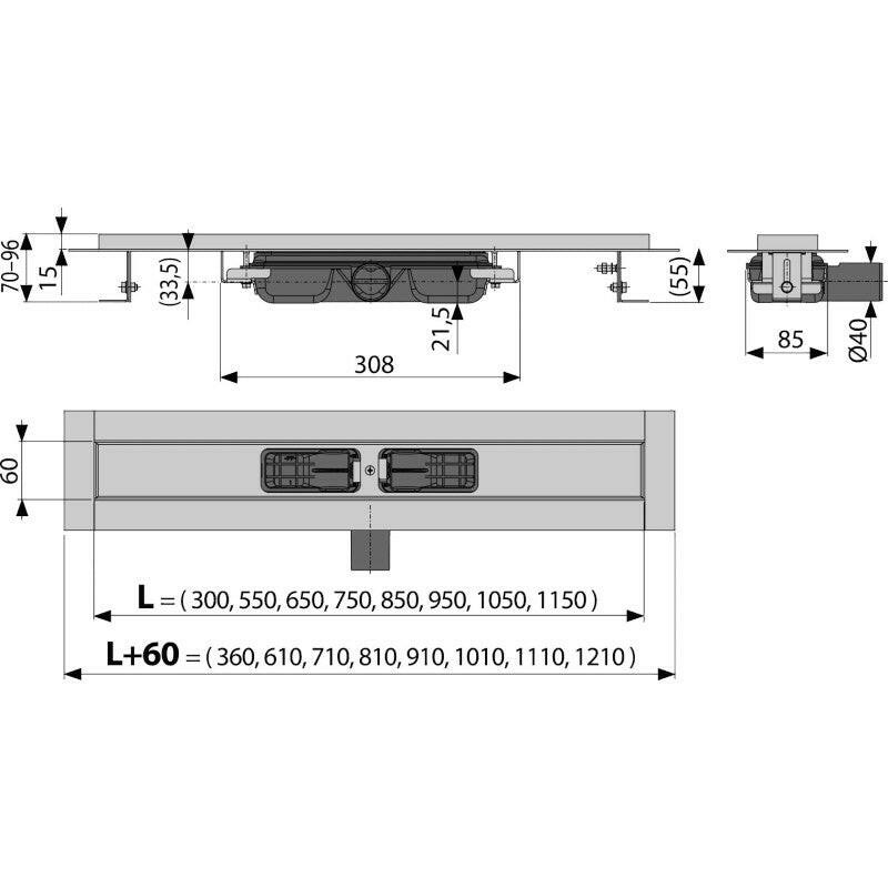 Alcaplast Zuhanyfolyóka APZ101 - 750 low