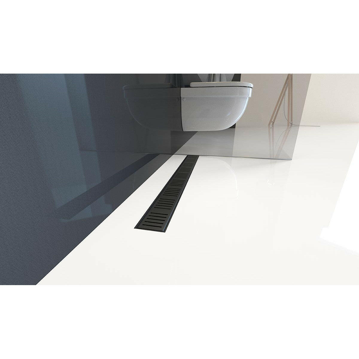 Alcaplast Zuhanyfolyóka APZ10BLACK - 650M fekete - matt (APZ10BLACK650M)