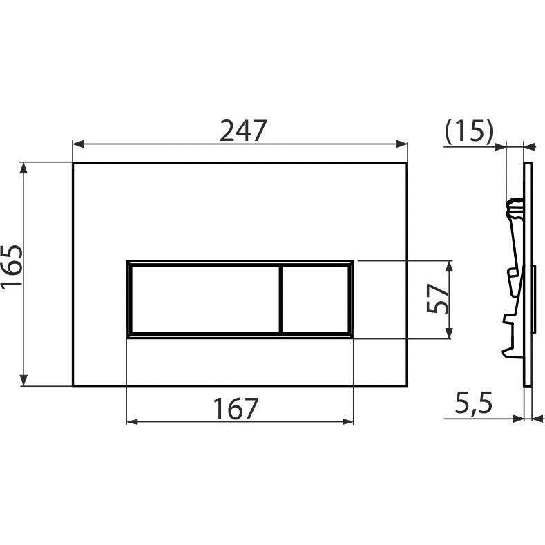 Alcaplast WC tartály nyomólap M575 THIN, arany színű
