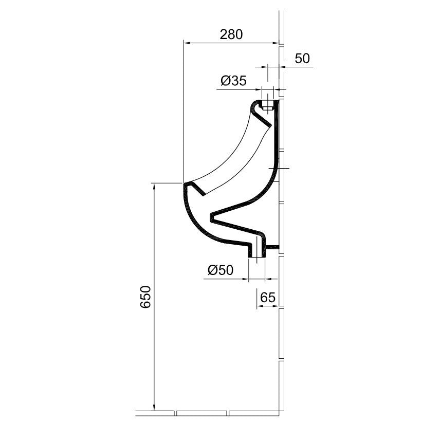 Alföldi Bázis piszoár felső bekötésű + Easyplus 4332 00R1-1