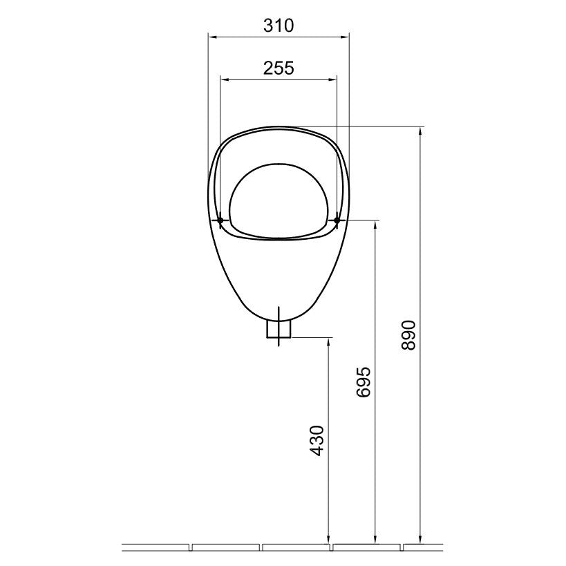 Alföldi Bázis piszoár felső bekötésű + Easyplus 4332 00R1-2