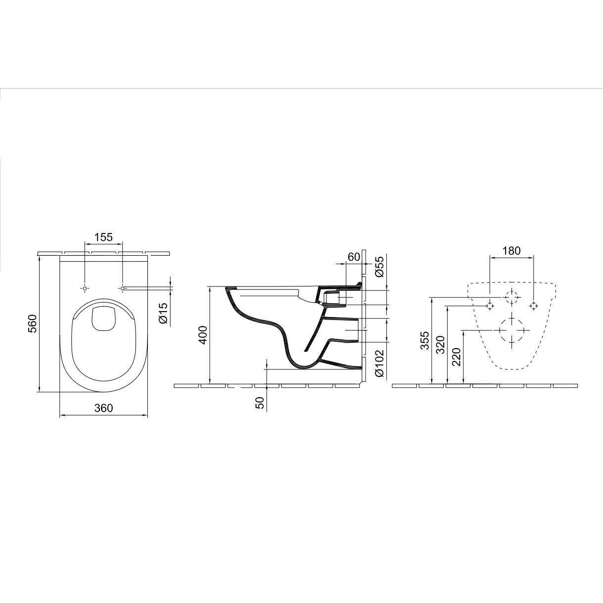Alföldi Mollis mélyöblítésű fali wc CleanFlush EasyPlus (4V99 R0 R1)