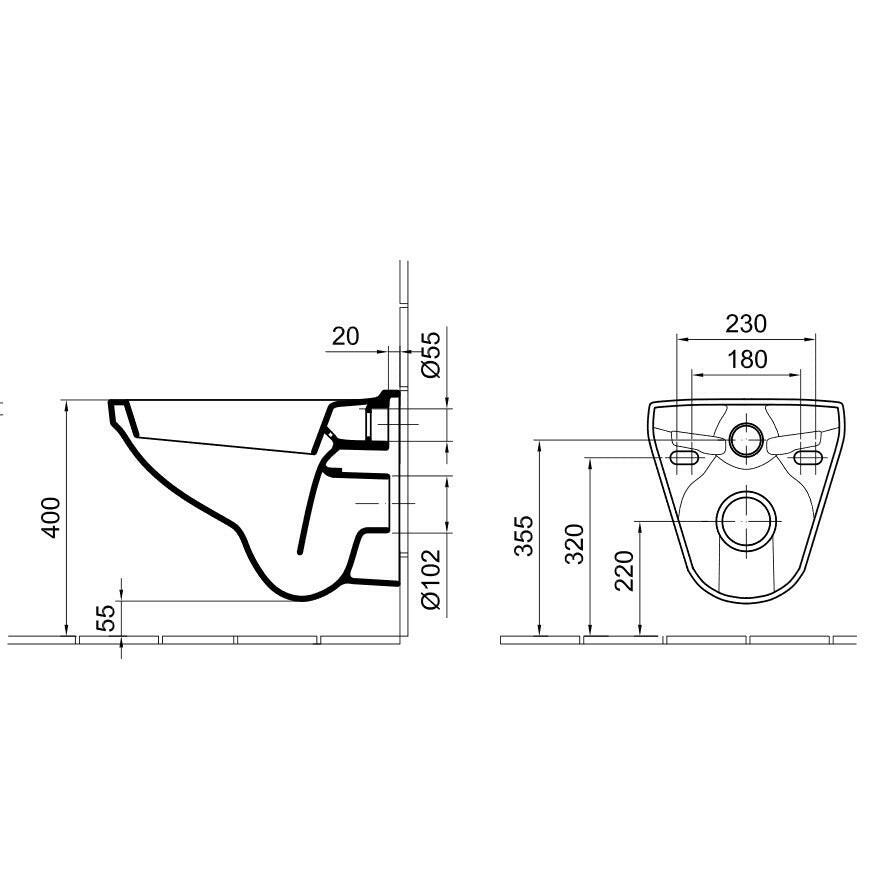 Alföldi Miron WC csésze fali mély öblítésű + Easy5693 59R1 - kifutó-2