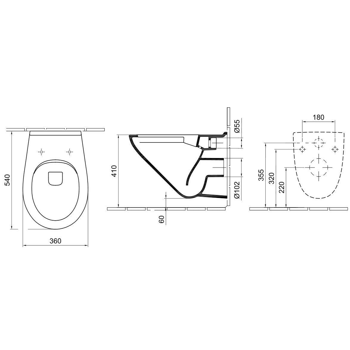 Alföldi Optic WC csésze fali, mélyöblítésű, Cleanflush 7047-R001-2