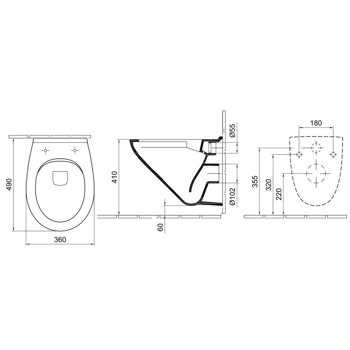 Alföldi Optic WC csésze fali, mélyöblítésű, kompakt 49cm Cleanflush, 7048 - R001