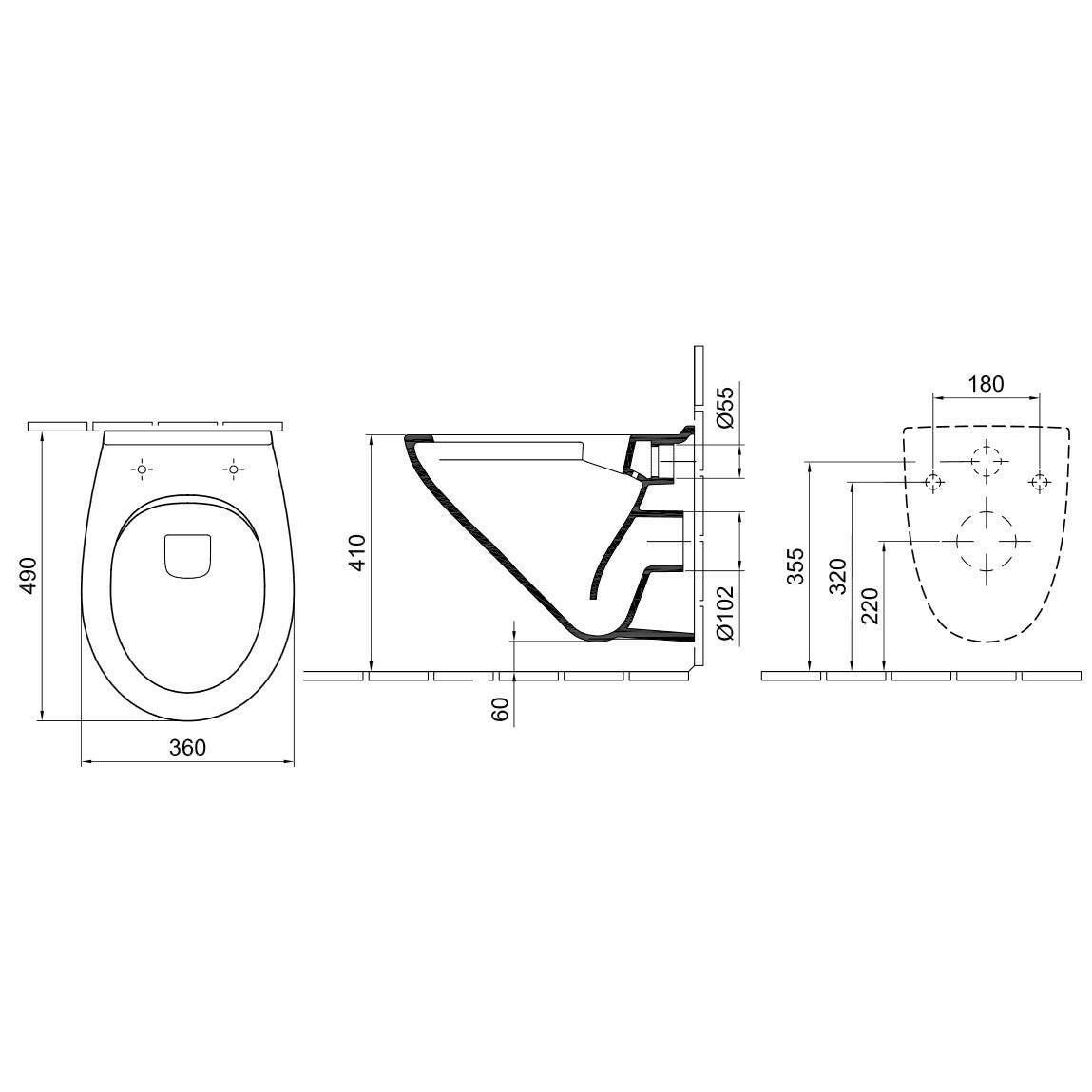 Alföldi Optic WC csésze fali, mélyöblítésű, kompakt 49cm Cleanflush+ Easyplus 7048 - R0R1