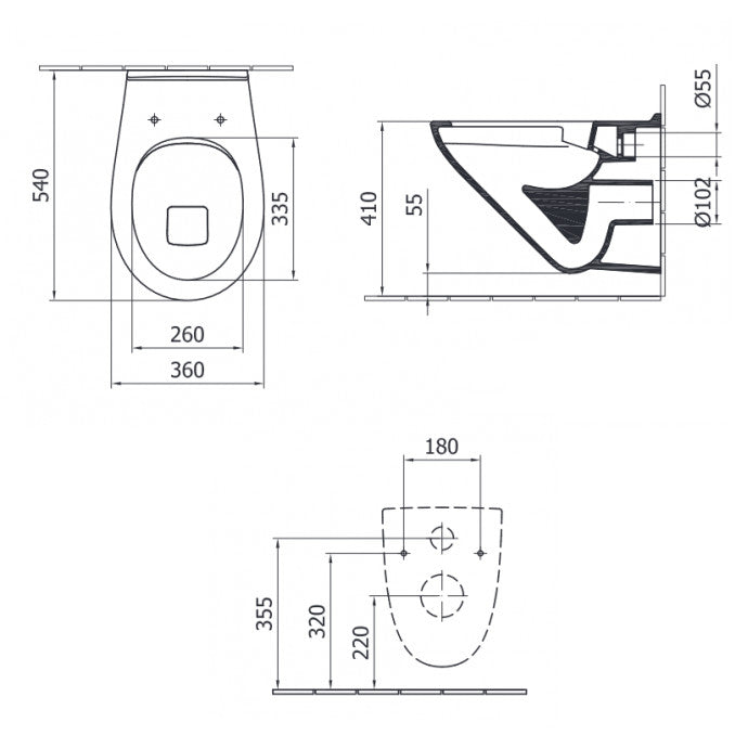 Alföldi Optic WC csésze fali, laposöblítésű, 54cm, Cleanflush, 7049-R001 - kifutó-1