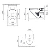 Alföldi Optic WC csésze fali, laposöblítésű, 54cm, Cleanflush, 7049-R001 - kifutó-1