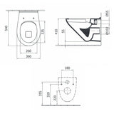 Alföldi Optic WC csésze fali, laposöblítésű, 54cm, Cleanflush + Easyplus, 7049-R0R1 - kifutó-1