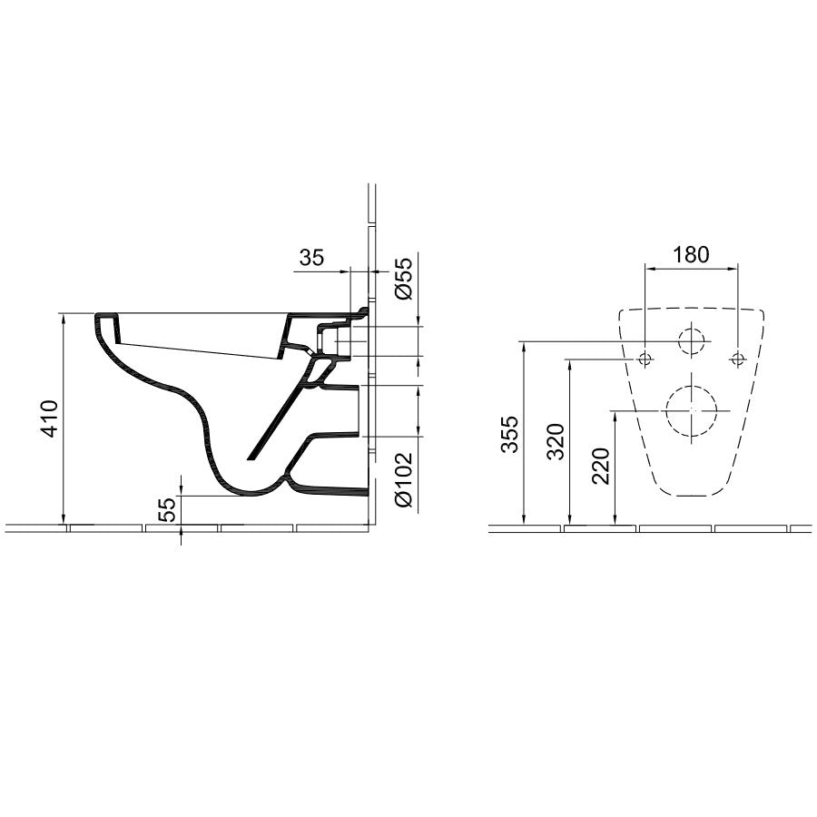 Alföldi Saval 2.0 WC csésze fali mélyöblítésű 7056 59 01 (Kifutó)-2