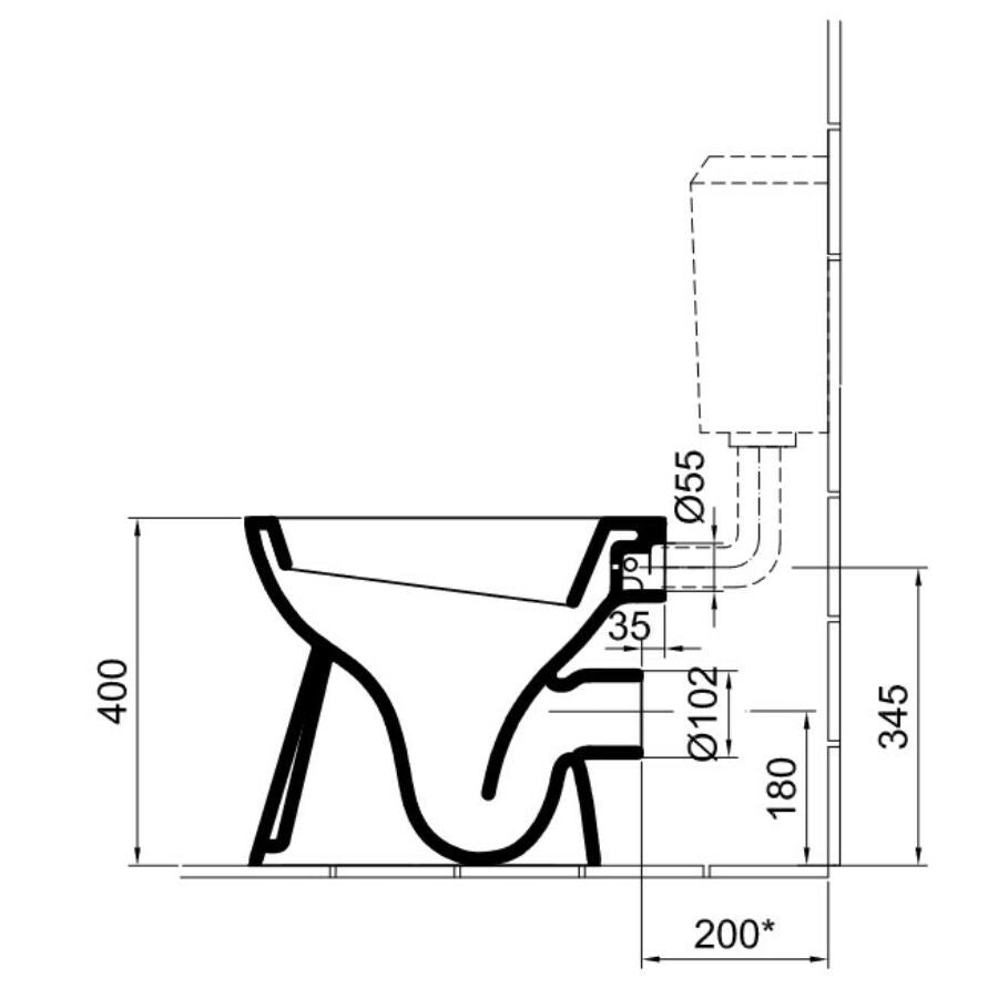 Alföldi Bázis WC csésze hátsó kifolyású, mélyöblítésű + CleanFlush 7093-R001-2