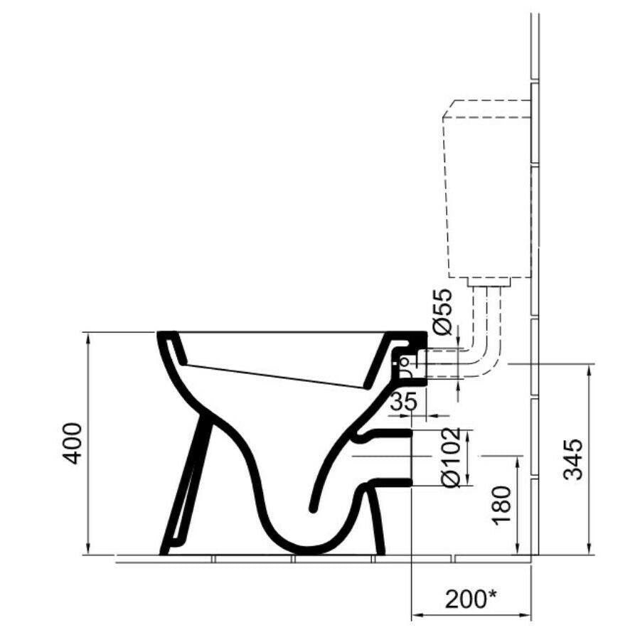 Alföldi Bázis WC - csésze hátsó kifolyású, mélyöblítésű + CleanFlush (7093 - R001)
