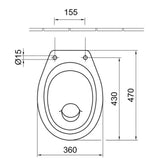 Alföldi Bázis WC csésze hátsó kifolyású, laposöblítésű + CleanFlush 7095-R001-1