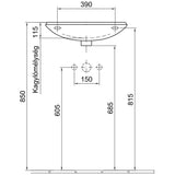 Alföldi Saval 2.0 kézmosó 51x22 cm fúrt, balos 7332 5L 01-2