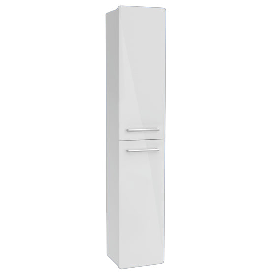 Alföldi Saval 2.0 magasszekrény 35x180x27cm, fényes fehér, 2 nyíló ajtó, üvegpolc, láb nélkül-0