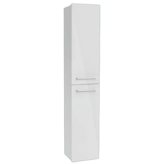 Alföldi Saval 2.0 magasszekrény 35x180x27cm, fényes fehér, 2 nyíló ajtó, üvegpolc, láb nélkül (A899 00 E4)