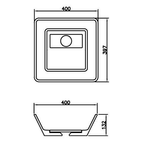 Arezzo design Cleveland mosdótál pultra helyezhető 40 cm solid surface-2