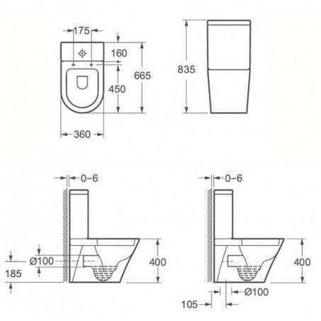 Arezzo design Indiana monoblokkos WC kompakt méret, perem nélküli-1