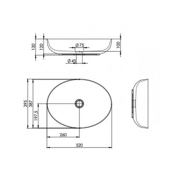 Arezzo design pultra ültethető mosdó RIKA 52x40-2