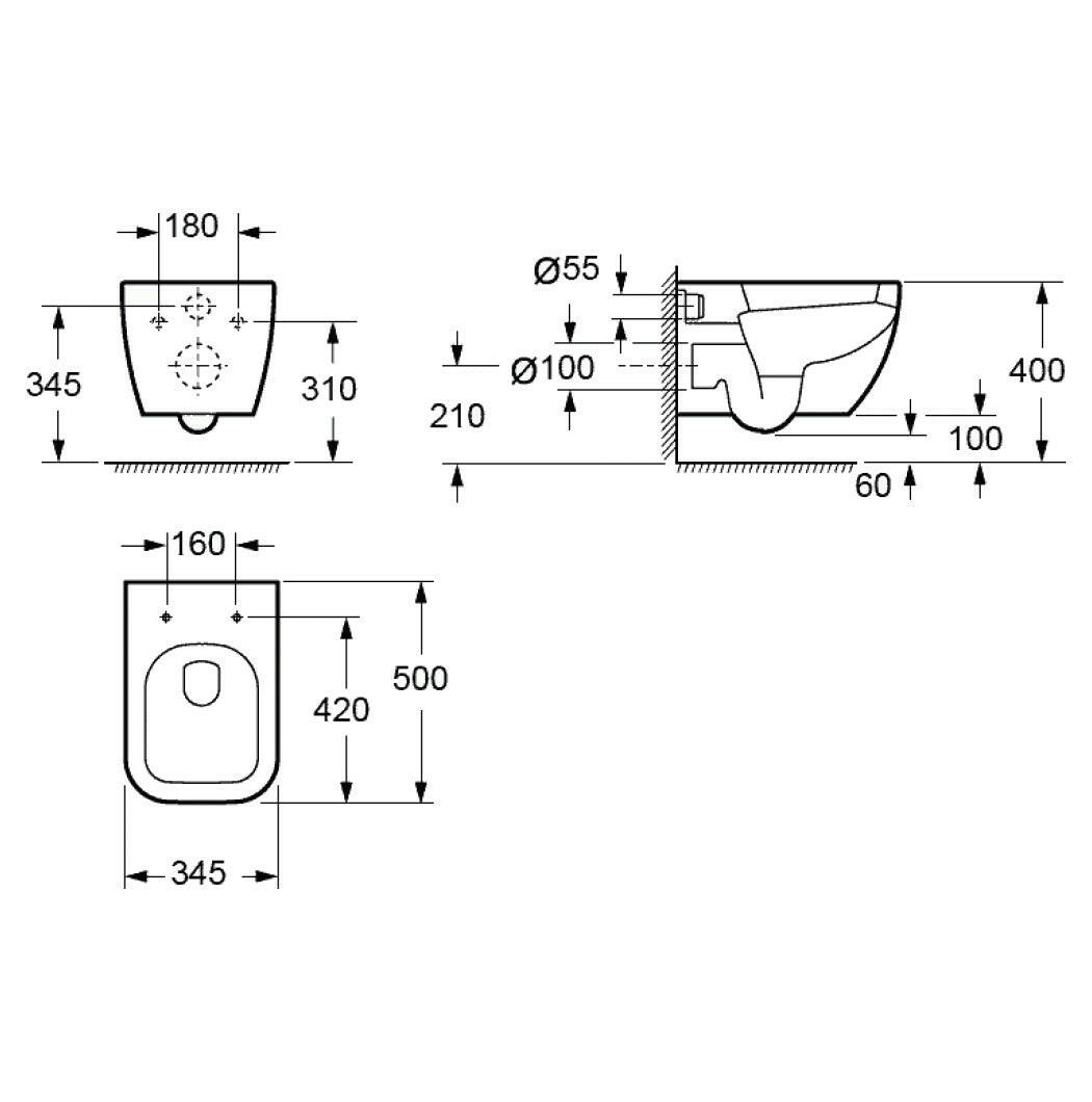 Arezzo design Ohio Rimless perem nélküli függesztett wc csésze-1