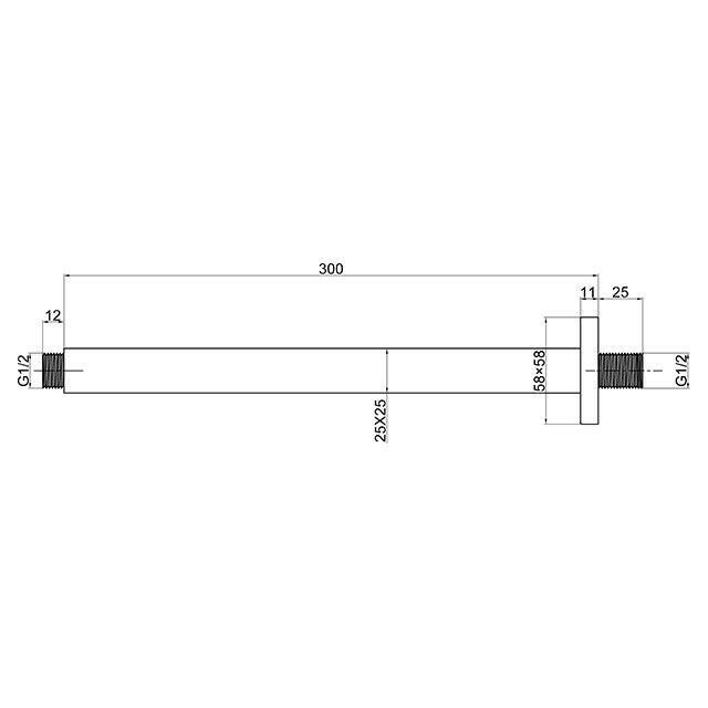 Arezzo design Square zuhanykar mennyezeti, szögletes 30 cm-1