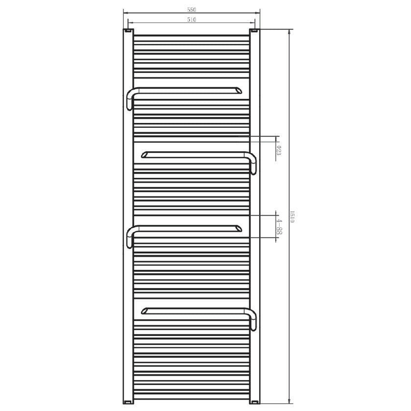 Arezzo Smart Antracit törölközőszárító radiátor, egyenes, matt fekete, 1510x500 mm, 833 W-1
