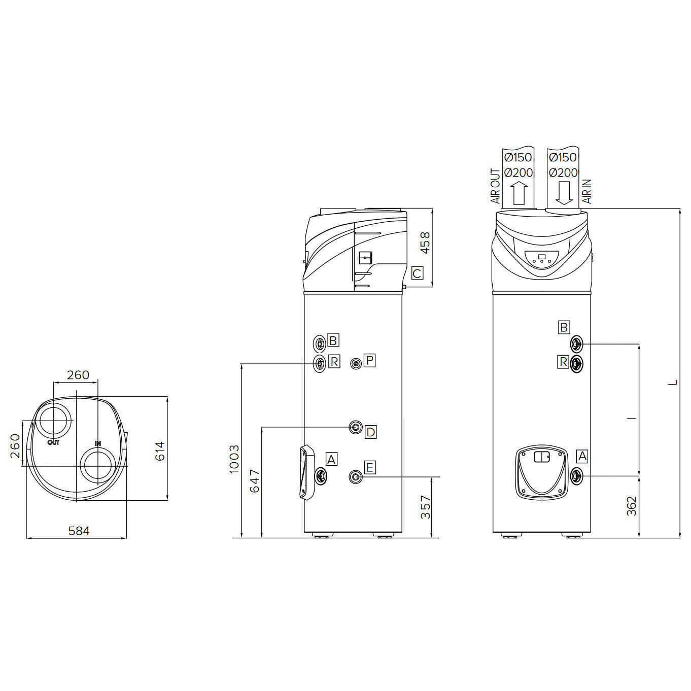 Ariston Nuos Primo HC 200 álló monoblokkos használati melegvíz hőszivattyú, 200 literes-4