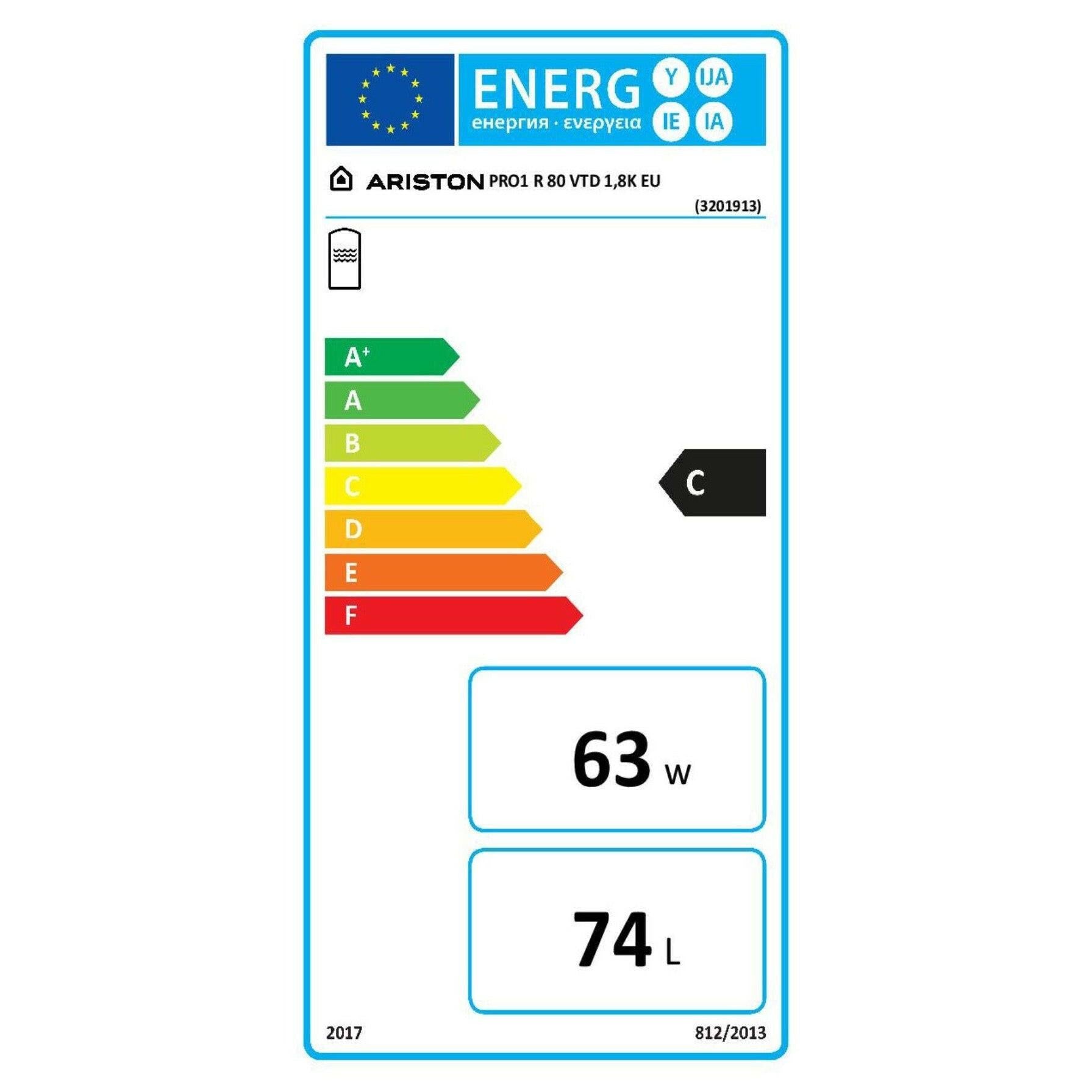 Ariston Pro1 R 80 VTD 1,8 K EU jobbos indirekt vízmelegítő 1,8kW
