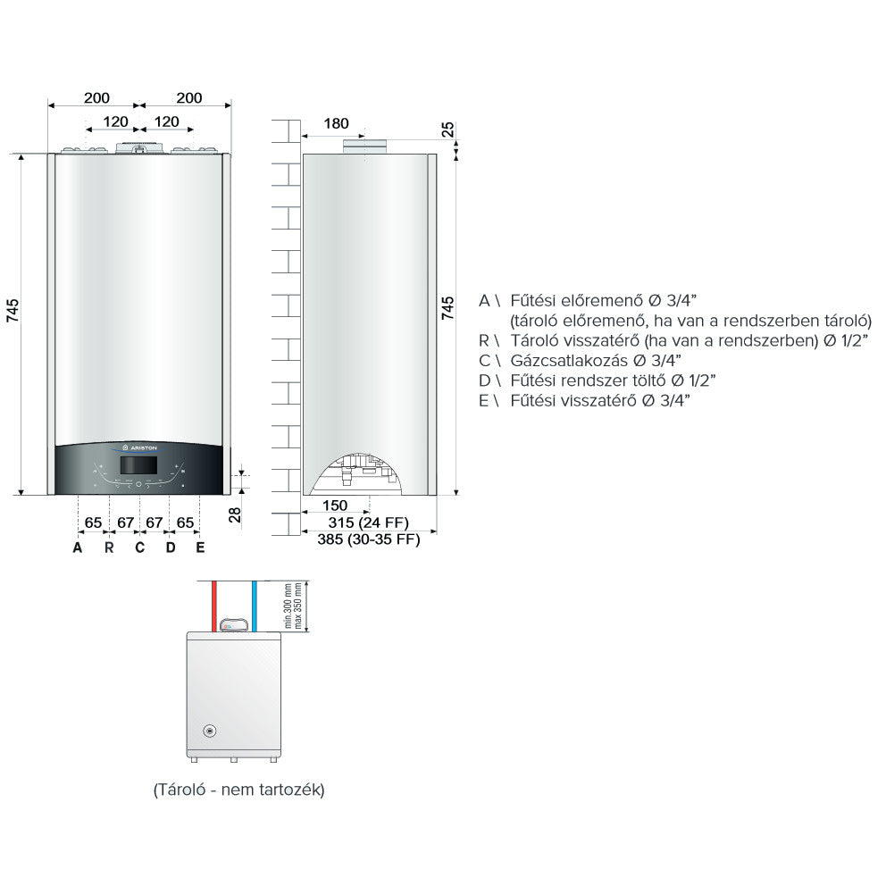 Ariston Genus One System 35 kondenzációs gázkazán, fűtő 33,1 kW - kifutó-3
