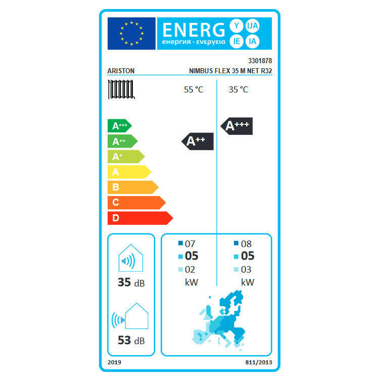 Ariston Nimbus Flex 35 M NET R32  monob. hősziv. 3,5 kW, fali beltéri, 200l HMV, 1 fütőkör, 1 fázis-5