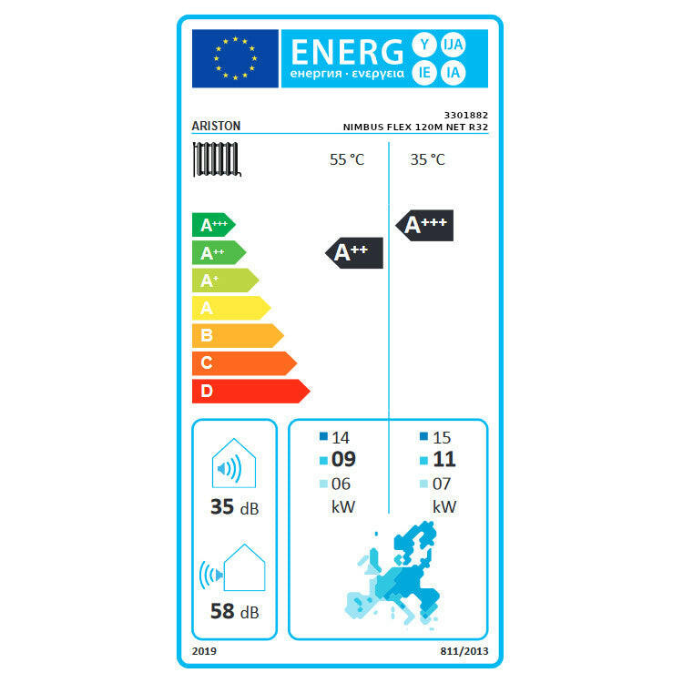 Ariston Nimbus Flex 120 M NET R32 monob. hősziv. 12 kW, fali beltéri, 200l HMV, 1 fütőkör, 1 fázis-5