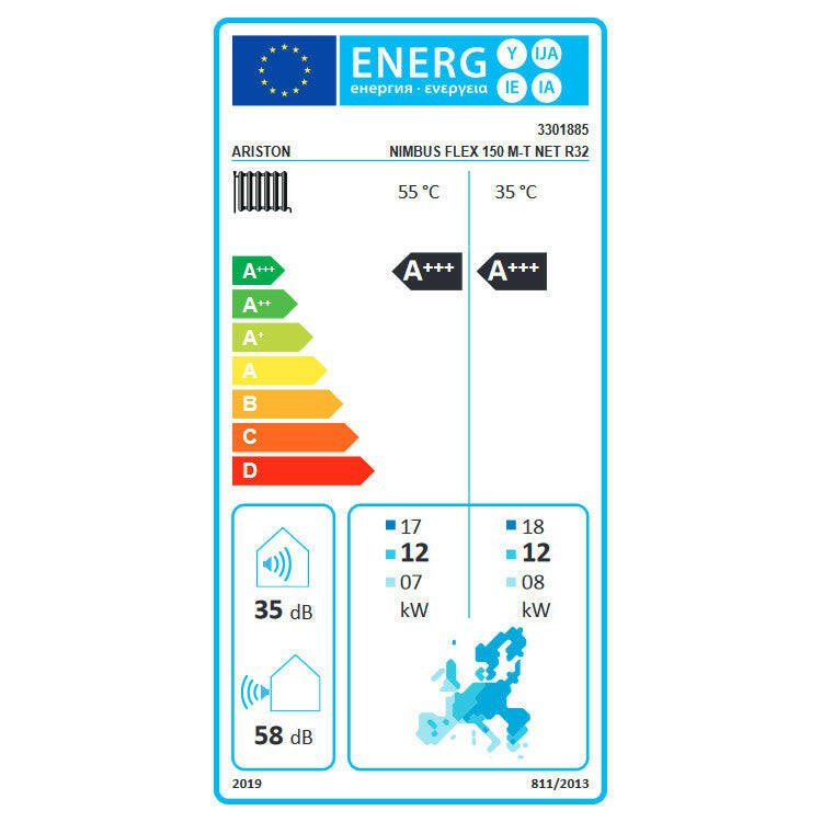 Ariston Nimbus Flex 150 M - T NET R32 monoblokkos hőszivattyú ( 3301885 )