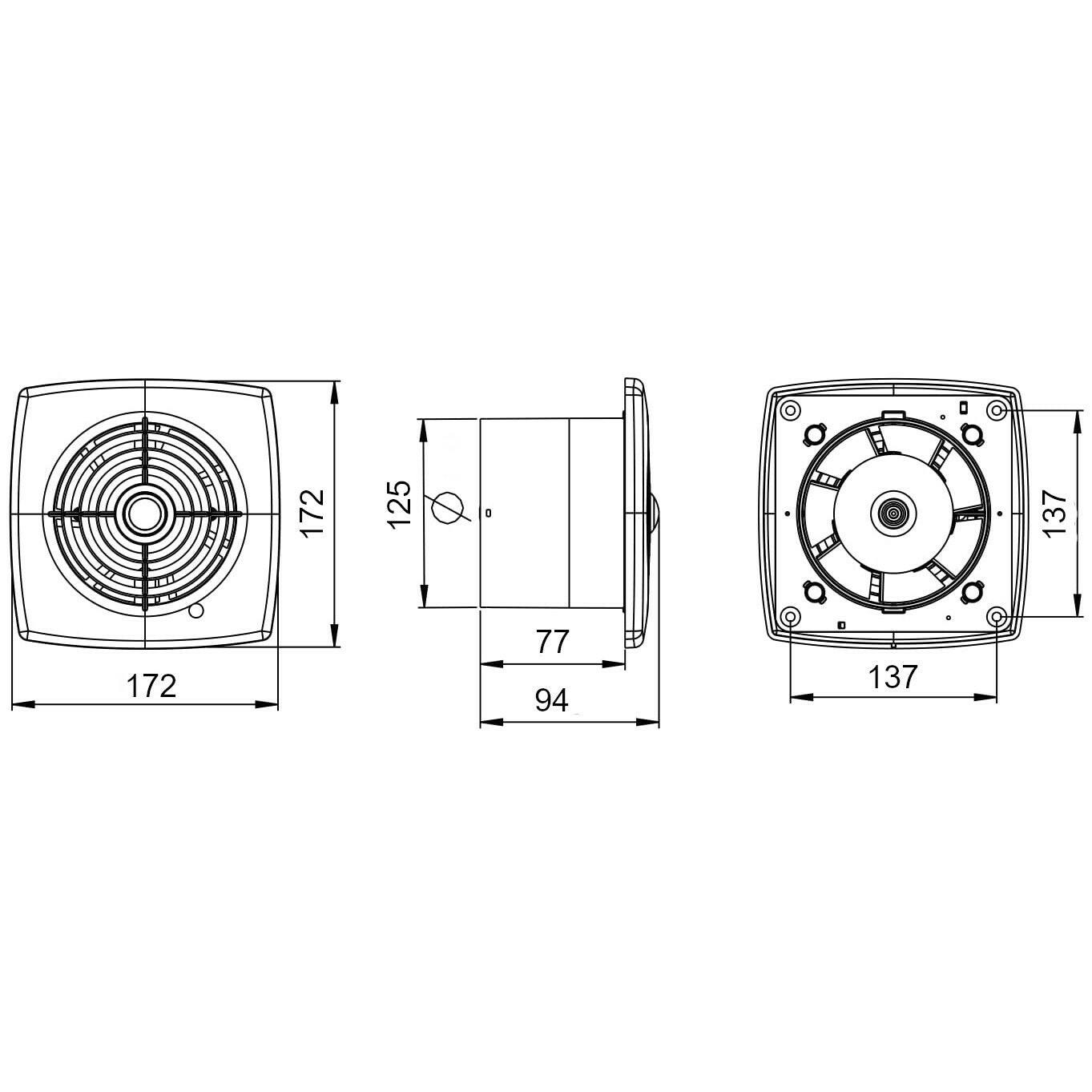 Awenta Retis WR125T ventilátor időkapcsolóval-2