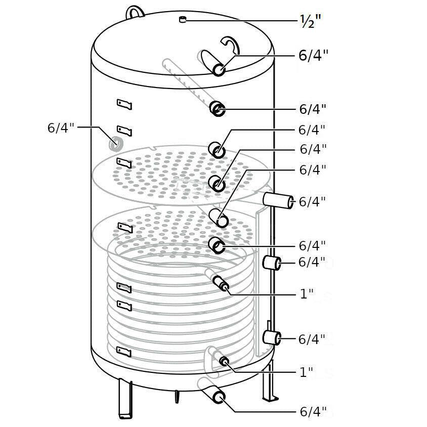 Bosch BHS 1000 - 6 ERZ C puffertároló beépített szolár csőkígyóval 1000 liter (7735501111)