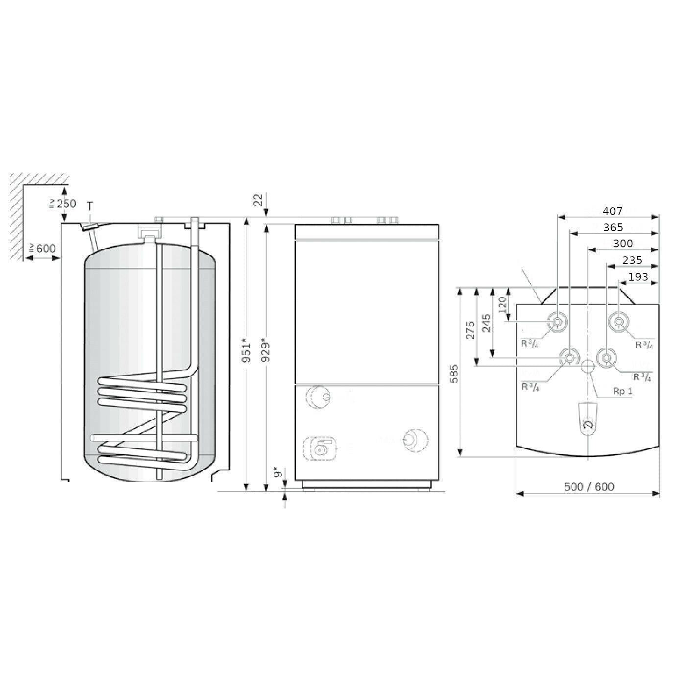 Bosch WD 160 B indirekt tároló szögletes (7735501715)