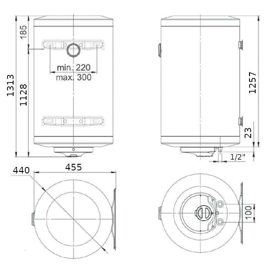 Bosch Tronic 1000T 150 B függőleges vízmelegítő fali (ES 150 5 2000W BO L1X - NTWVB) (7736504486)