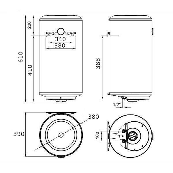 Bosch Tronic 2000T 30 SB Slim függesztett vízmelegítő fali (ideiglenes cikkszám: 7736504506)-1