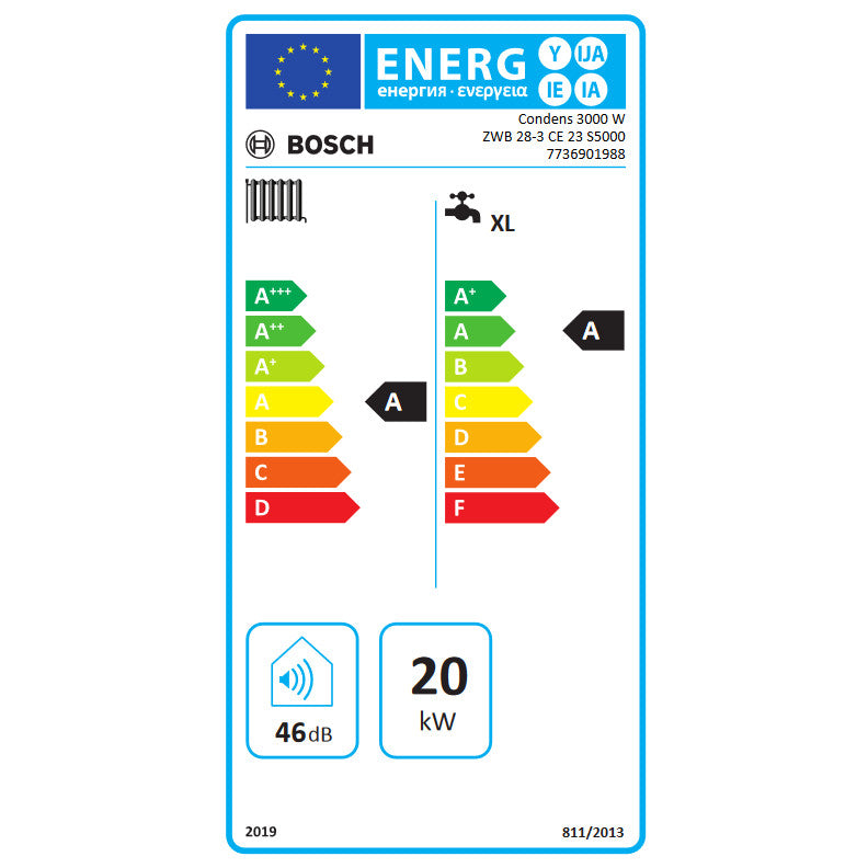 Bosch Condens 3000 W ZWB 28-3 CE 23 kondenzációs gázkazán, kombi 21,8 kW kifutó!!-2