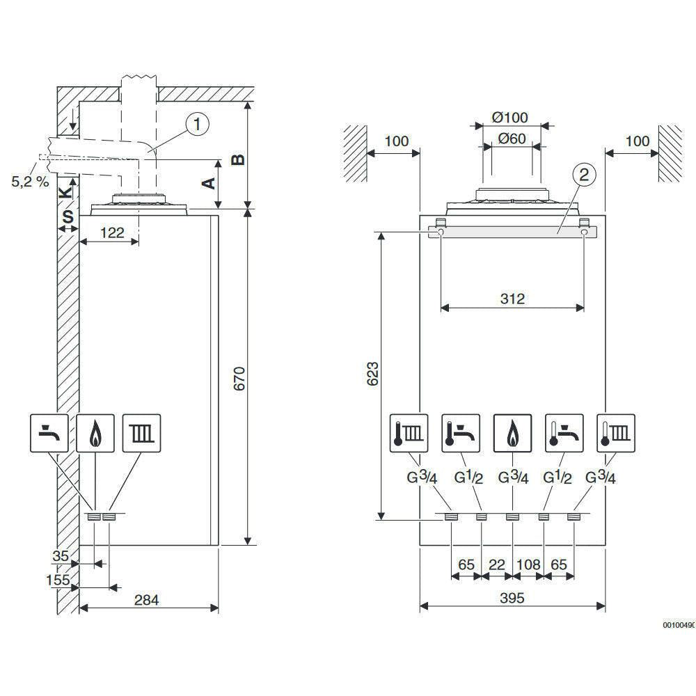 Bosch Condens 1200 W GC1200W 24 C 23 kondenzációs gázkazán, kombi 24 kW (7736902182)